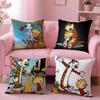 Comic C-Calvin And H-Hobbes Cushion Cover Plush Fabric Soft Double-Sided Printed Sofa Warm Winter Home Gift Pillow Cover