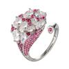 Jewelry Ring European and American High Fashion Full Diamond Sea Blue Red Treasure Inlaid Zircon Opening Women's Light Luxury