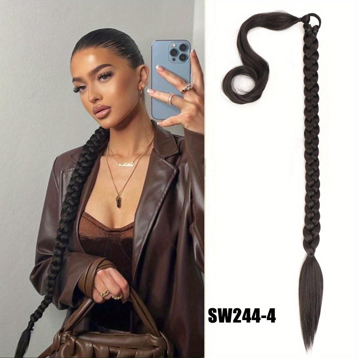 

Aosiwig синтетический 32-дюймовый плетеный хвост для наращивания волос женский конский хвост шиньон DIY боксерские косы с резинкой эластичный для женщин