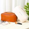 Travel Cosmetic Bag Open Flat Waterproof Faux Leather Makeup Bag Toiletry Organizer with Multiple Compartments for Vacation Trip