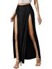 Elegant Women's Irregular Evening Gown - Solid Color Long Dress
