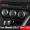 Car Accessories For Mazda CX-3 CX3 2015-   2024 Carbon Fiber Center Air Condition AC Switch Button Panel Cover Trim
