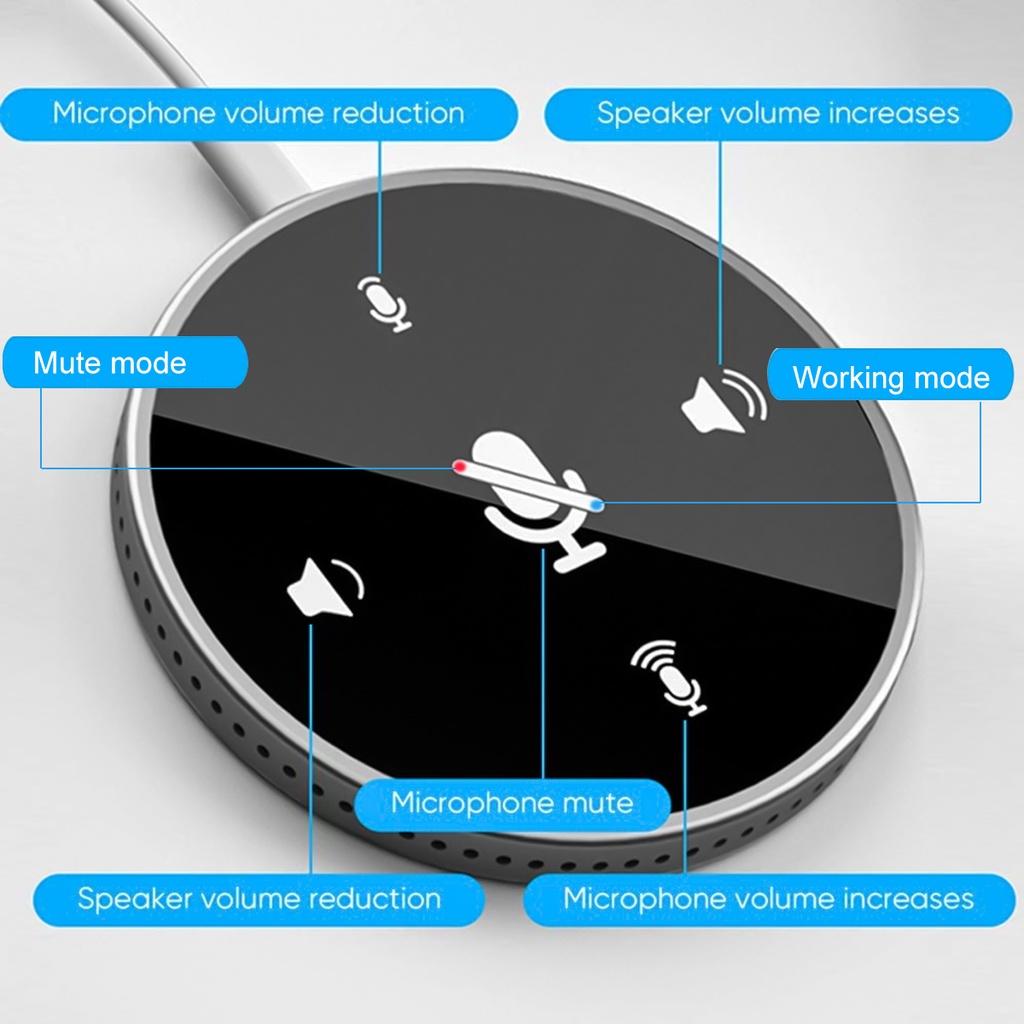 3W 360 ° VLOG Living Omnidirectional PC Computer Built-in Speaker Portable Desktop Conference Speaker USB Microphone