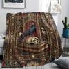 Crow Decoration Print Flannel Blanket, High quality Comfortable for All Seasons, Home Decor, Warmth and Comfort, Perfect for Christmas Gifts55