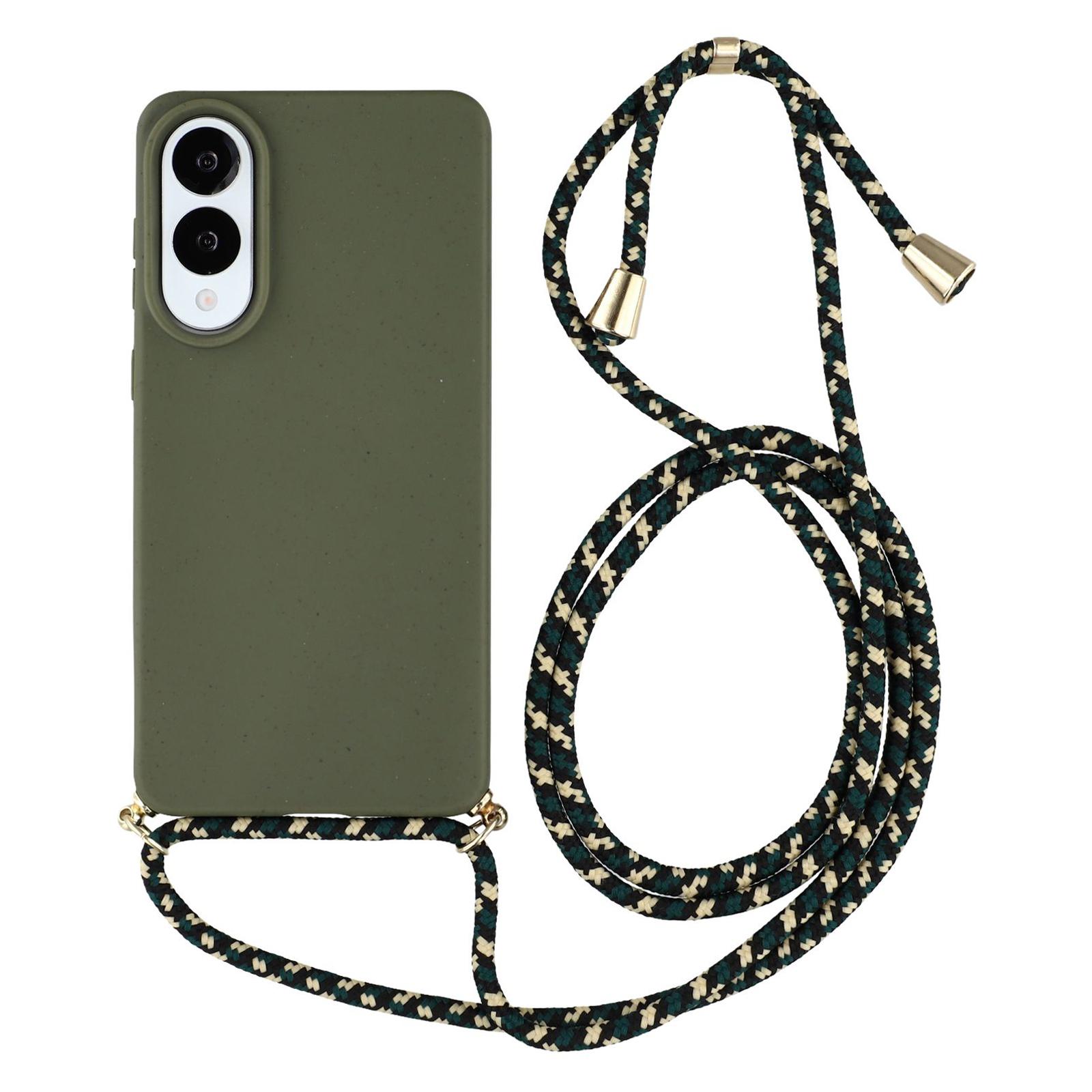 

For Samsung Galaxy S25 Edge Case Biodegradable Wheat Straw + TPU Eco-Friendly Phone Cover with Lanyard C