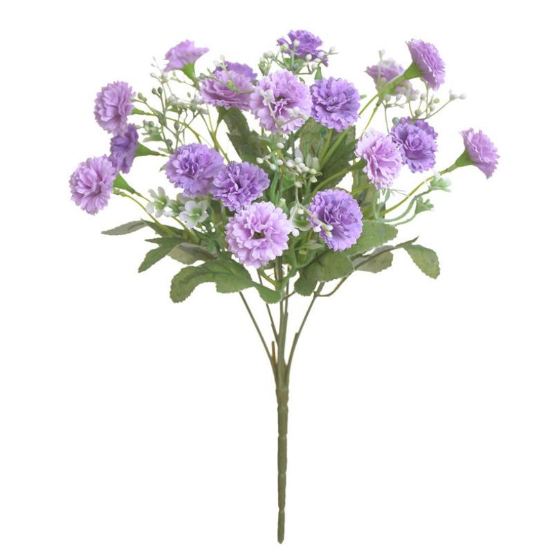 20-Branch Simulated Carnations Artificial Flowers Tassels Silk Plastic Realistic Carnation for Bouquet Home Decor
