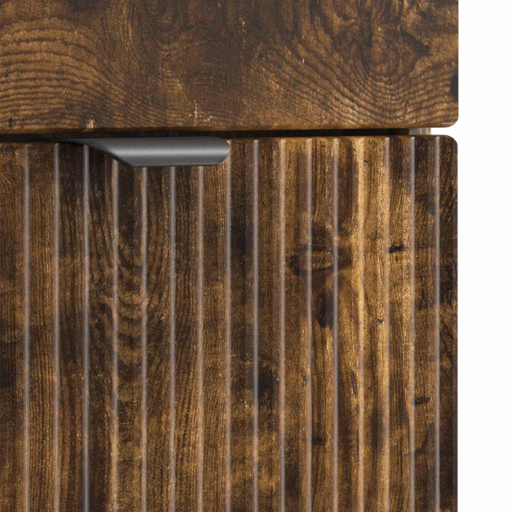 Bathroom Cabinet with Washbasin Smoked Oak