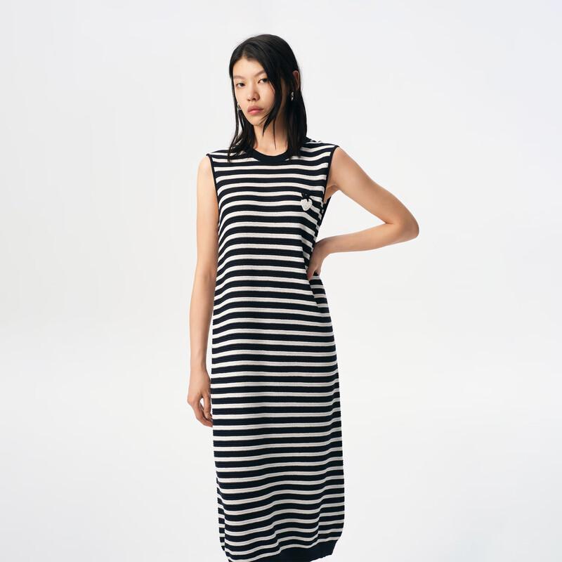 Broadcast Women's Striped Knit Sleeveless Midi Dress