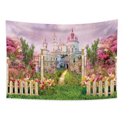 Fantasy Castle Garden Tapestry Princess Room Decoration Tapestry Backdrop Wall Hanging Bohemian Tapestry Room Home Decor
