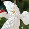 Peaceful White Flying Pigeon Ornament Resin Lifelike Hanging Bird Decoration for