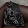 New Mens Genuine Leather Jacket Slim Fit Short Style Sheepskin Coat Autumn Stand Collar Casual Outerwear