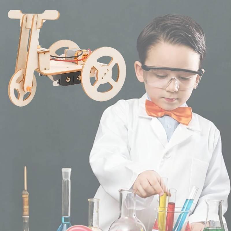 Diy Electric Tricycle Science Experiment Kit For Junior High And Elementary Students Wooden Material