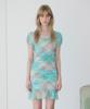 SINOON Check Printed Shirring One-Piece (Mint)
