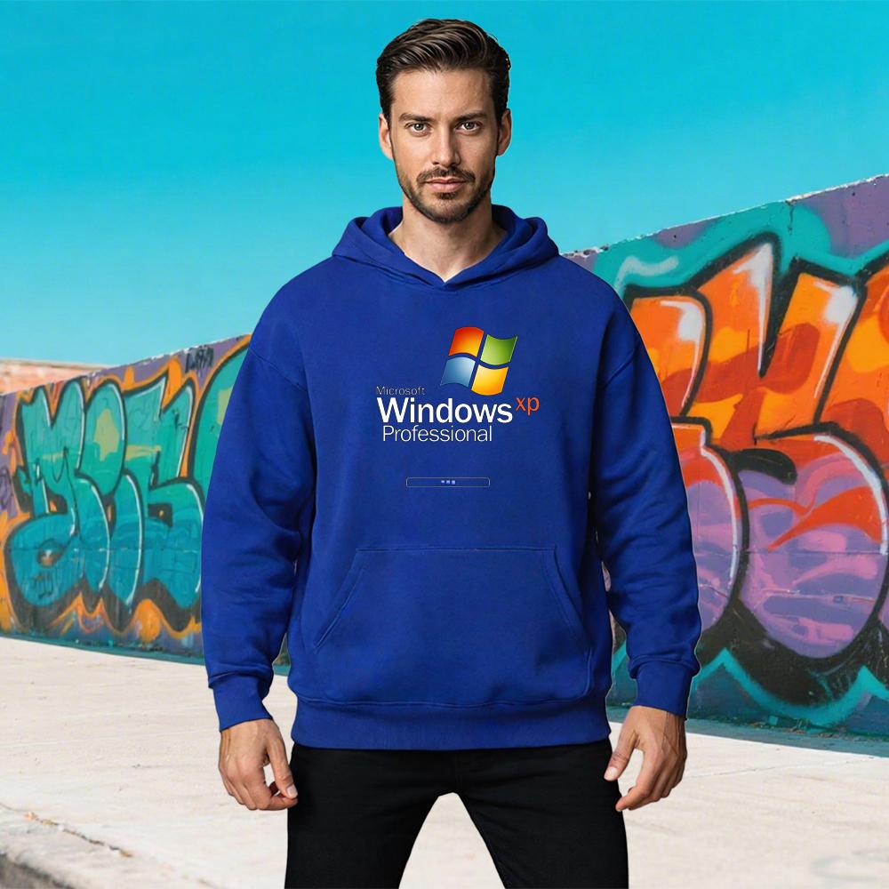 Windows XP Professional Print Sweatshirt Autumn Mens Casual Loose Pullover Breathable Hoodies Hippie Style Womens Sweater Winter