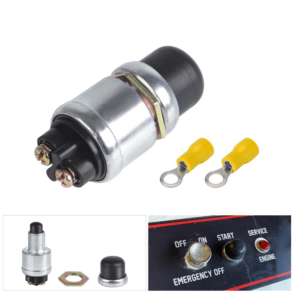 12V-24V 60A Push Button Ignition Start Switch Waterproof Push Button Starter Switch With 2 Terminals for Auto Truck Boat Marine
