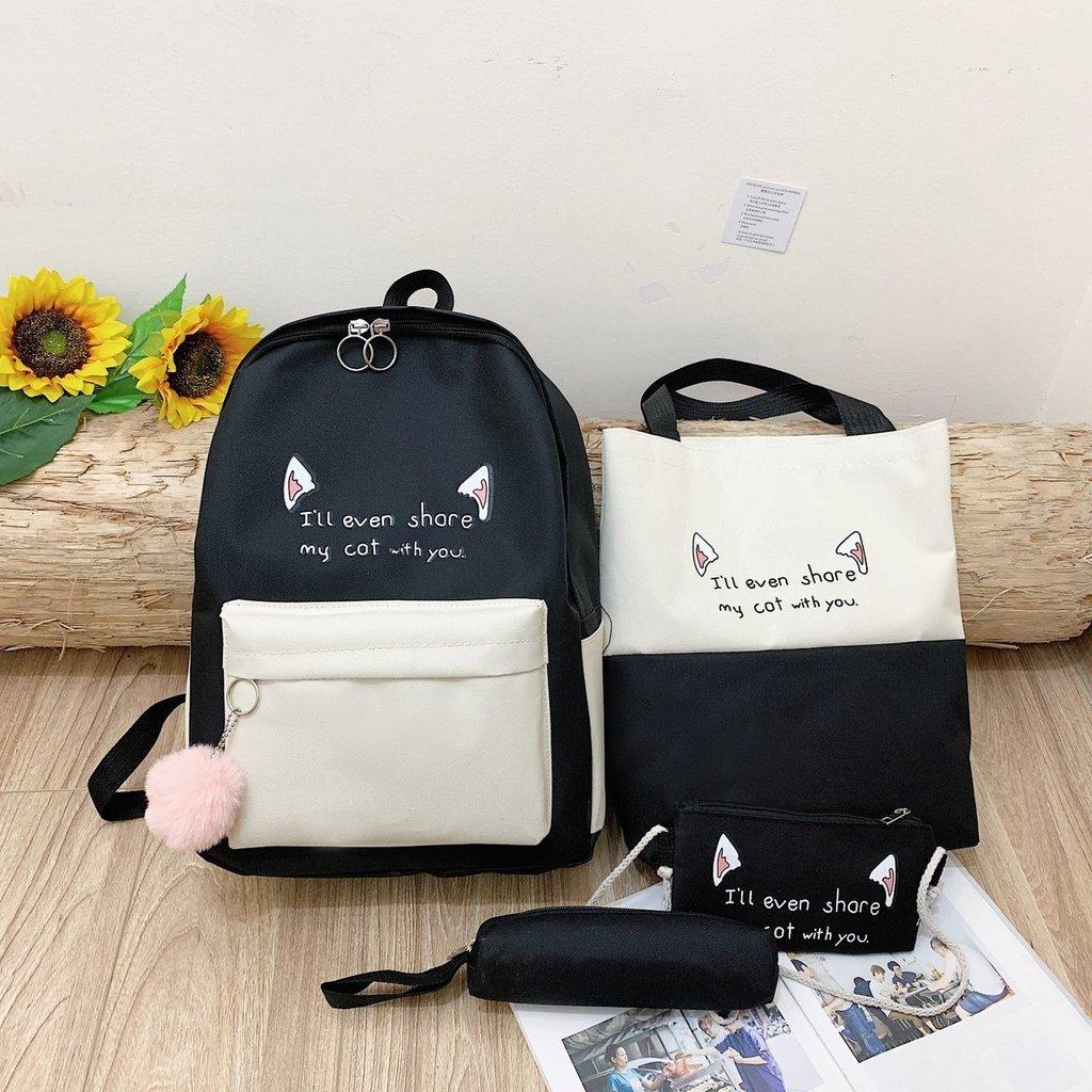 Minimalist Oxford Backpack For Middle School Girls With Waterproof Material And Spinal Protection