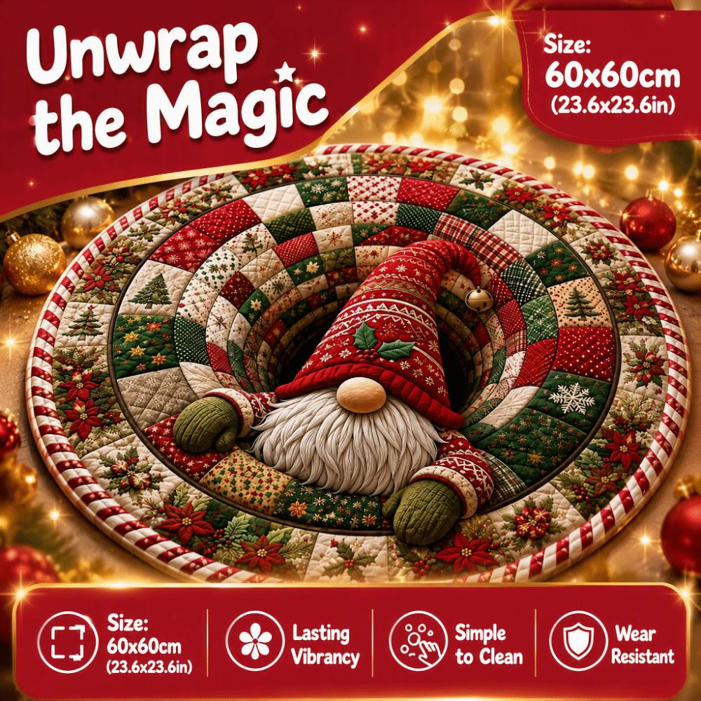 3D Special-shaped Christmas Round Carpet Imitation Cashmere Santa Claus Floor Mat  Home Decor