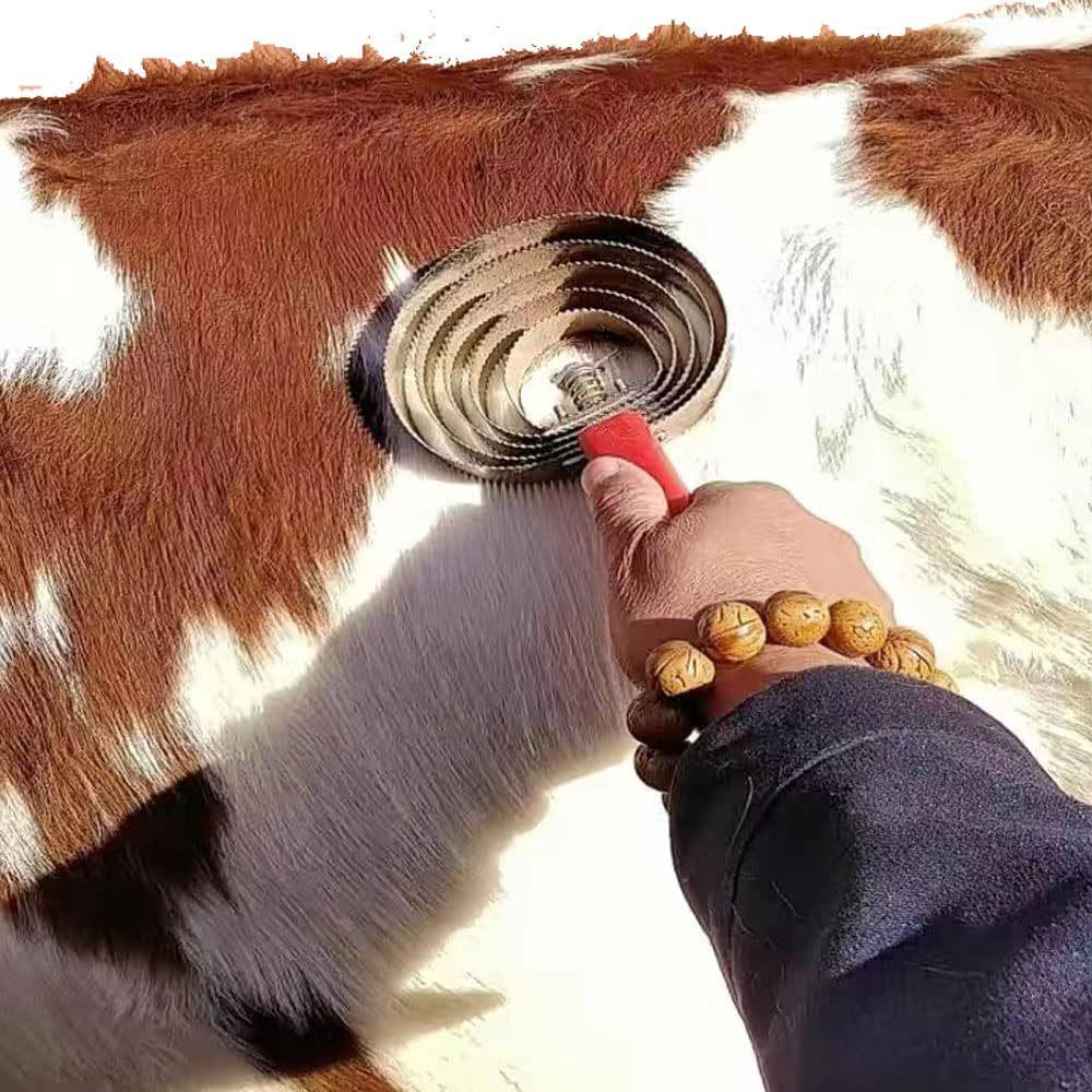 Stainless Steel Multi-Circle Comb & Sweat Scraper for Cows & Horses - Hair & Itch Relief Rake
