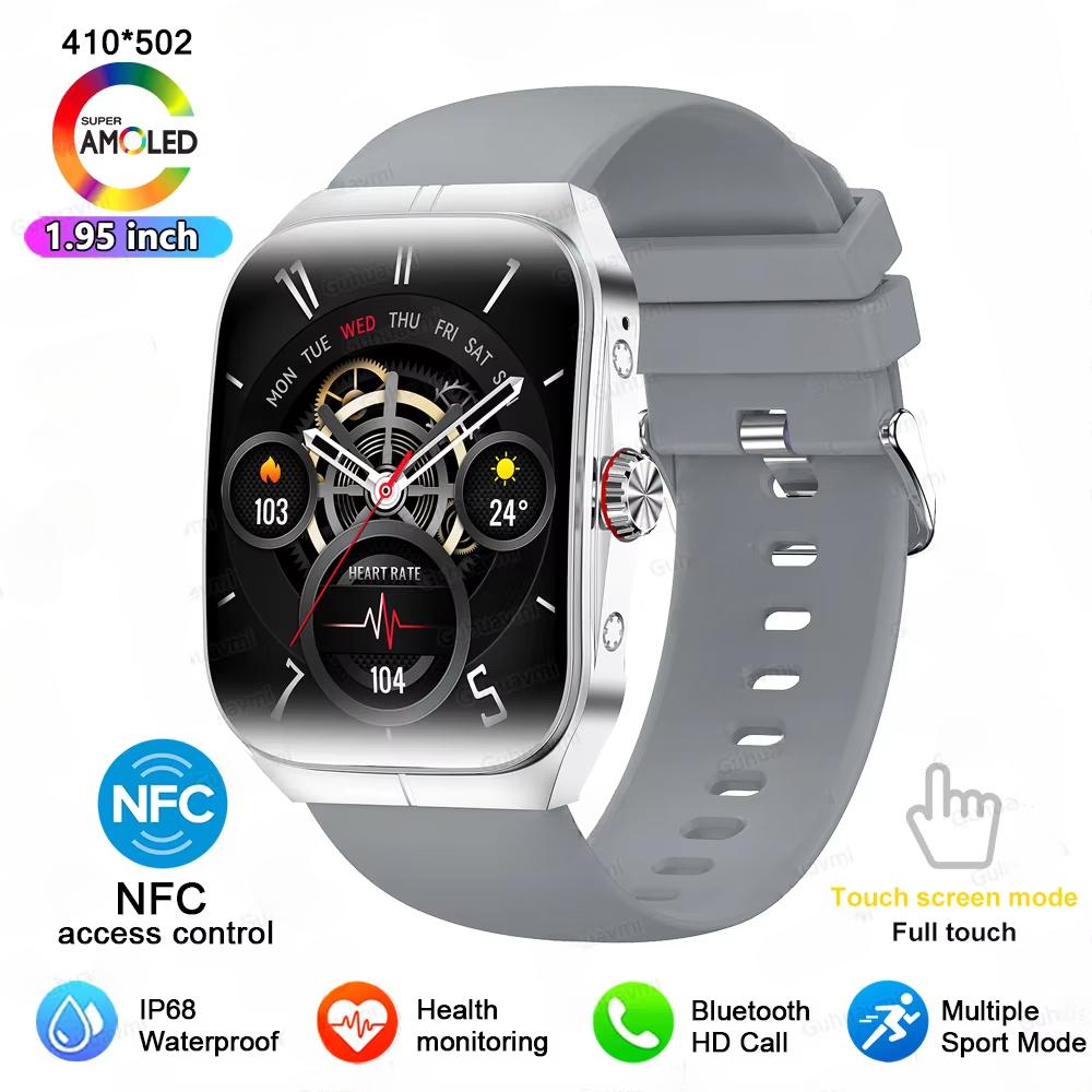 2025 Nové NFC Chytré hodinky AMOLED Displej Vždy zobrazují čas Bluetooth volání Série 9 Hodiny Vlastní ciferník Muži Sport Zdraví Ženy Chytré hodinky