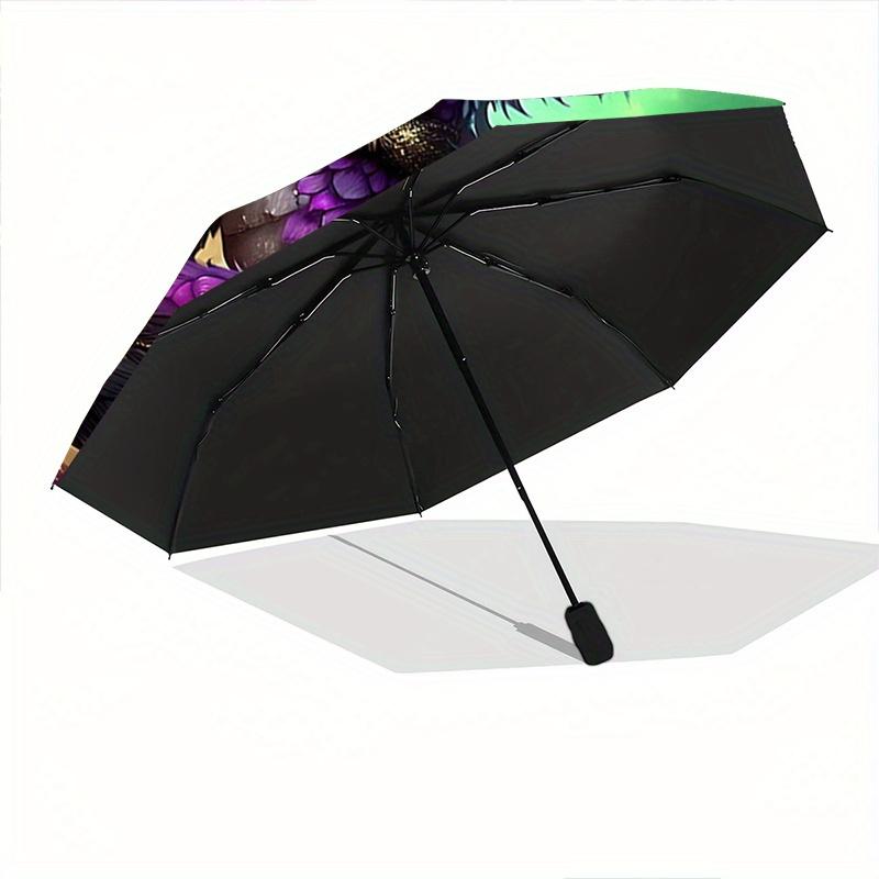 1pc Two Dragons in Love Automatic Opening and Closing Umbrella - Suitable for Various Occasions, Outdoor Activities, Lightweight and Durable Auto