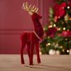 Red Velvet Standing Deer 33cm