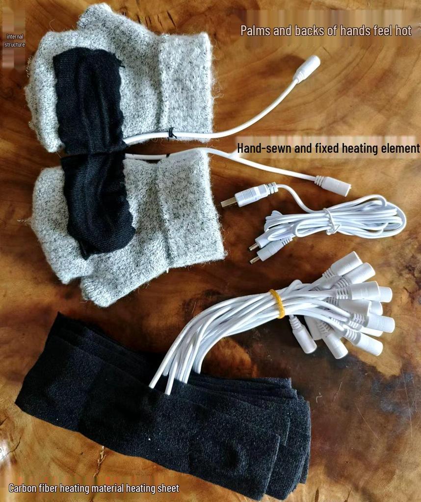 USB Dual-Sided Electric Heated Gloves with Constant Temperature Design