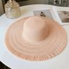 Wide Brim Sun Hat Sun Protection Fisherman Hat Women Fashion Straw Hat  For Beach Holiday Vacation