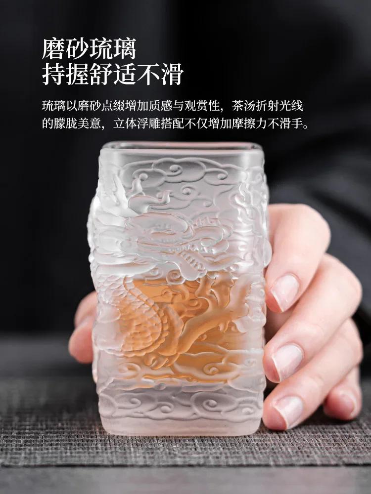Glass Tea Cup Golden Dragon Cup Heat-resistant Glass Master Cup Single Cup