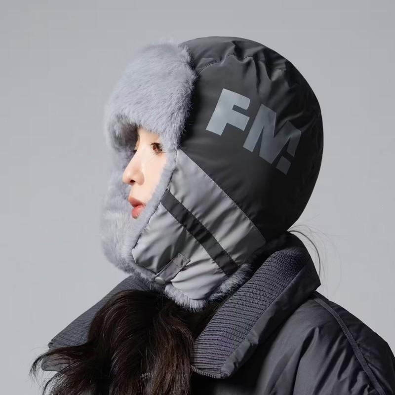 Warm Fleece-lined Knit Beanie Hat With Ear Flaps Winter Outdoor Use Unisex Adult Cap