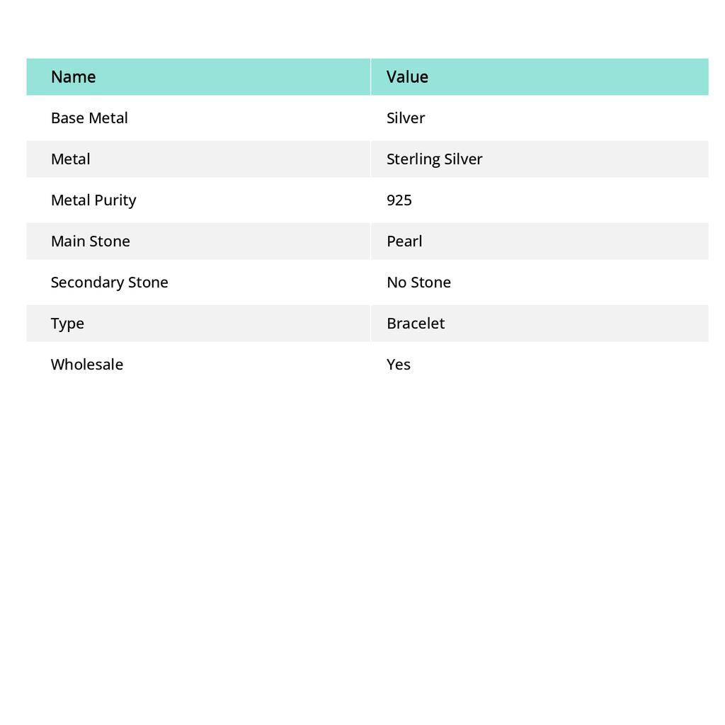 Brățară din Argint Sterling 925 cu Piatră Prețioasă Perlă 7-8"