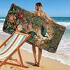 Vintage Peacock Garden Design Beach Towel Quick-drying for Travel Outdoor Sports Jogging Beach and Swimming