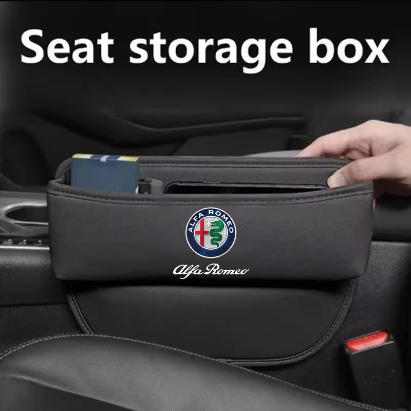Car Storage Bag Leather Seat Gap Storage Box For Alfa Romeo STELVIO Giulia 159 Giulietta 147 Mito 156 MTO Sportiva Accessories
