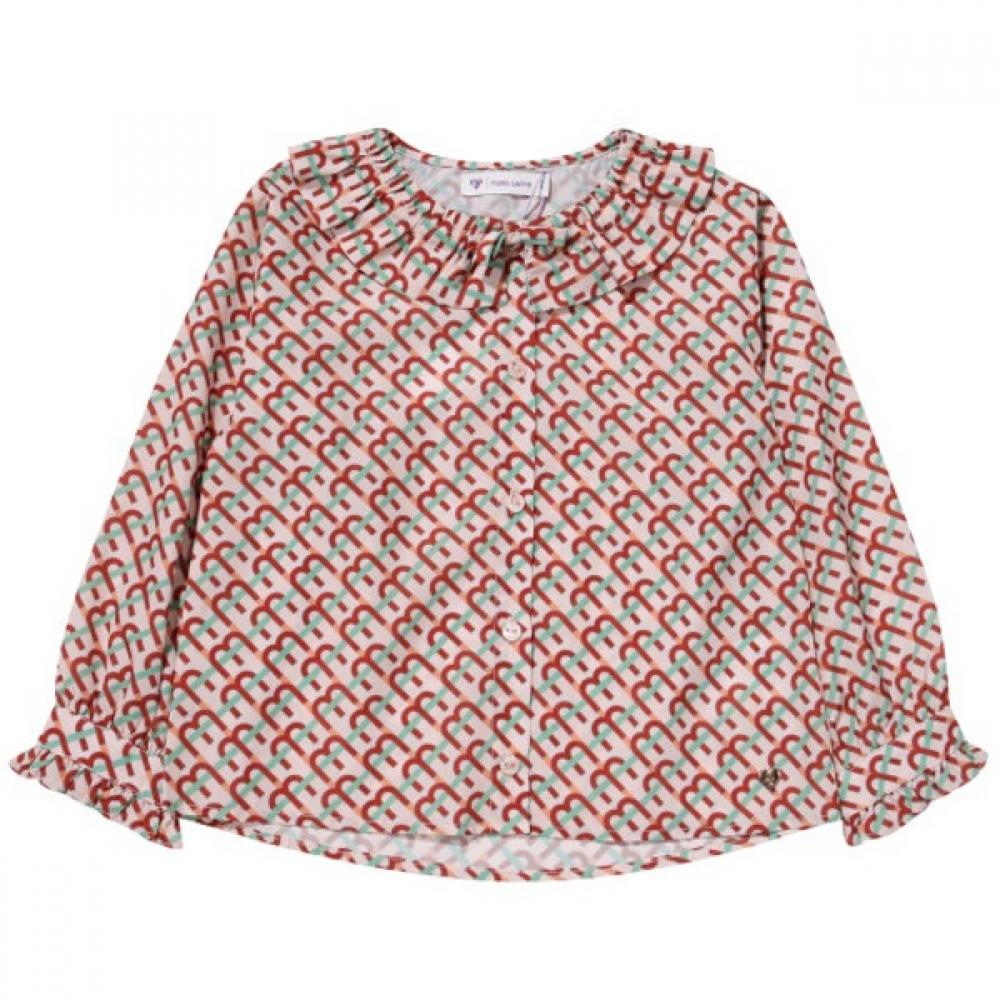 

[Moda Carina] Moda Carina Lala Pattern Blouse Beige/110