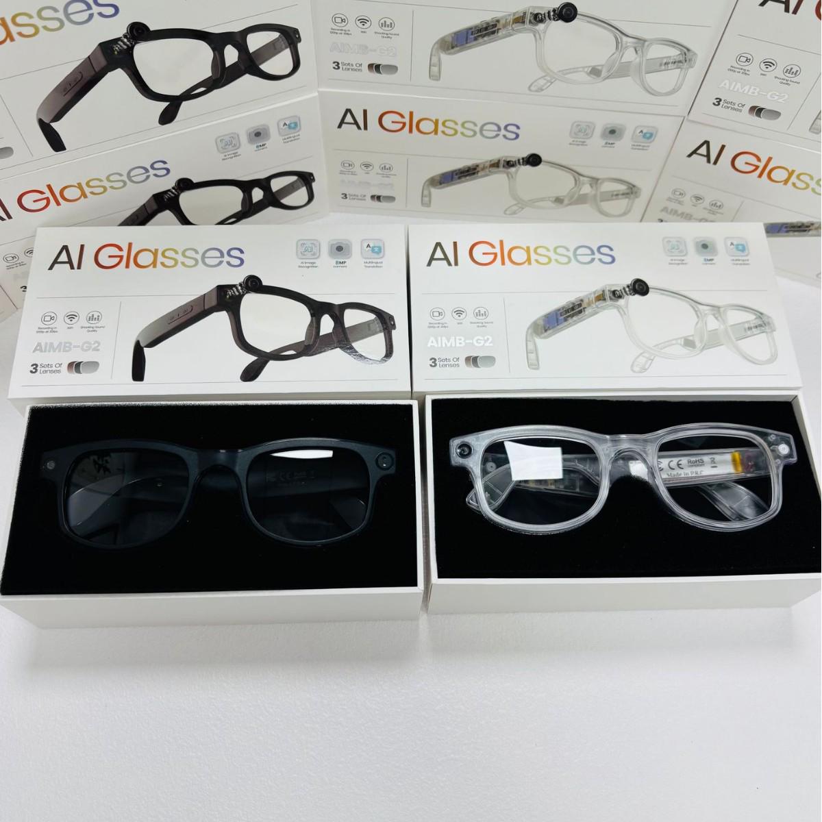 AIMB-G2 Smart Glasses: 8MP Photo & 1200P Audio/Video Recording with AI Translation & Music Control