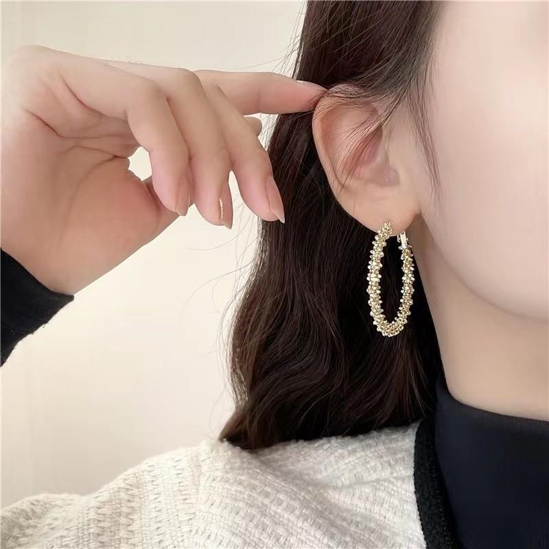 S925 Silver Needle Exaggerated Ear Ring Ultra-fantastic Fashionable Metal Big Circle Earrings for Women