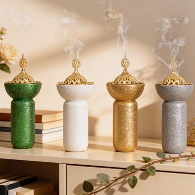 Luxury Incense Diffuser Resin Aromatherapy Burner Meditation Glitter Base Incense Burner  Office