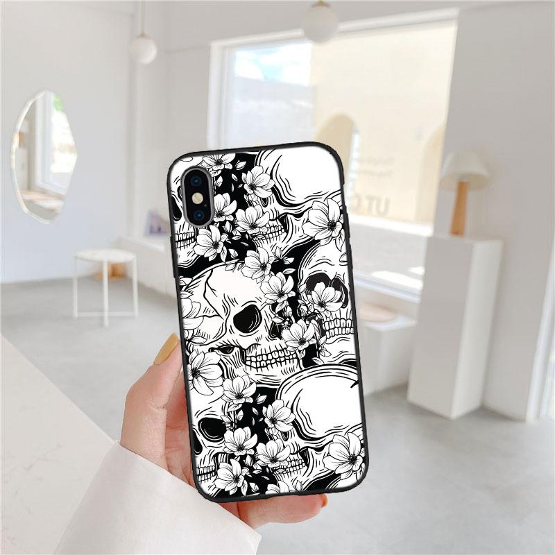 LO87 Skeleton Skull Phone Case for Samsung Galaxy A11 A12 A13 A15 A52S A53 A55 A56 A70 A71 A72 A73 F06 F16 F56 S10 Plus S10e