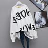 Cotton Hoodies for Women Long Loose Sweatshirt Sweaters Long Sleeve Loose Jumpers Fake Two Piece Hoodies Top