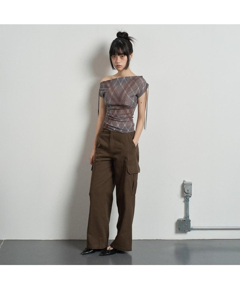 SWAYGLOW Solid Cargo Pants Brown