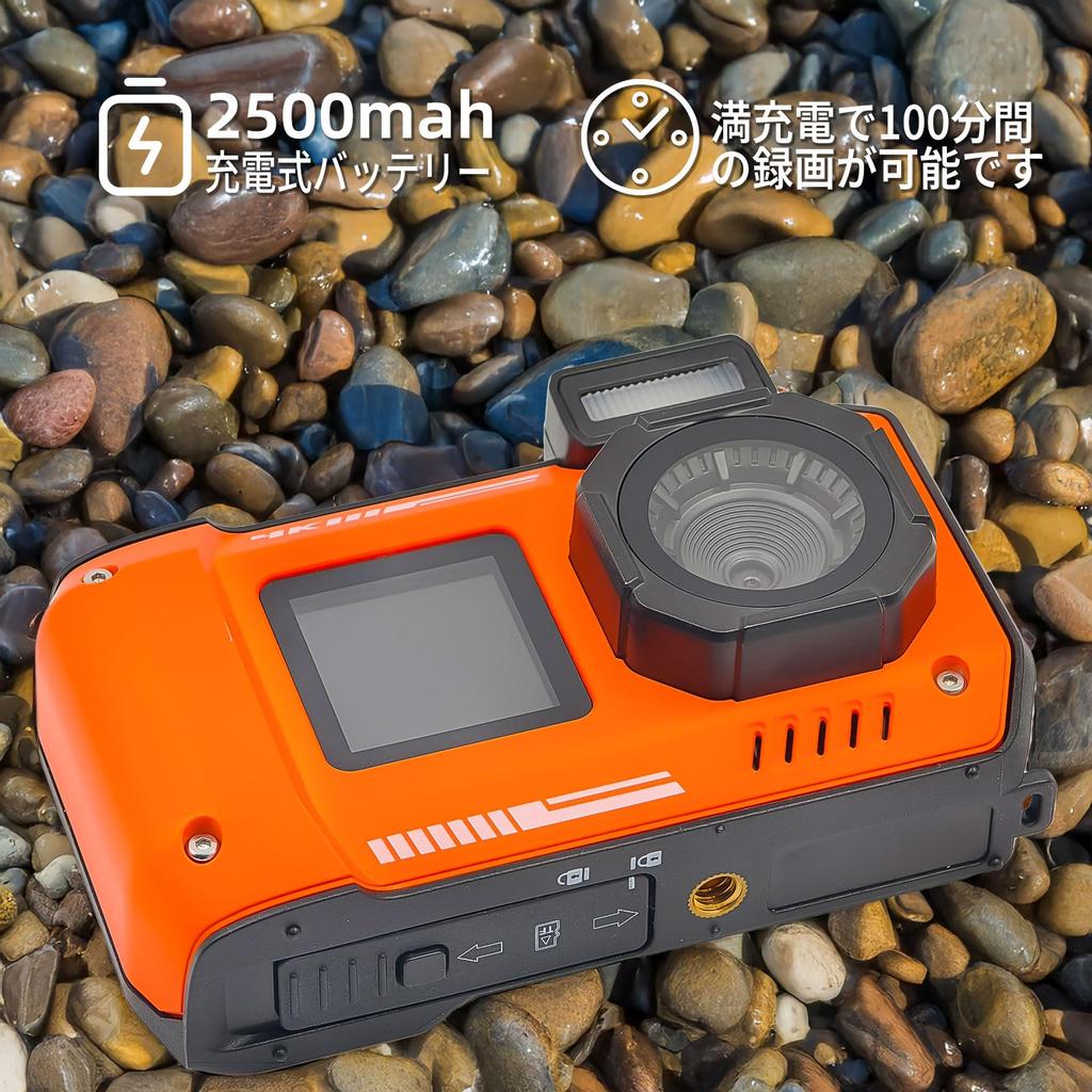 4K Digital Underwater Waterproof 10M No Case Dual Selfie Easy To Compact Camera, Waterproof, Camera, Camera, Waterproof, Required, Screen, Capable,