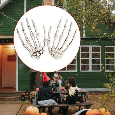 Skull Claw Skeleton Model Scary Bone Hands for Halloween Decoration Horror Prank Cosplay Party Haunted House Terror Pro