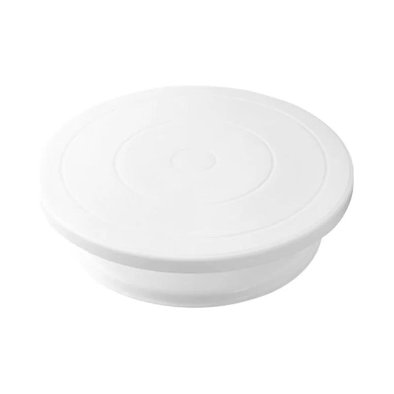 White Round Plastic Cake Turntable Cake Decorating Tools for Beginners and Pros Baking Supplies Accessories
