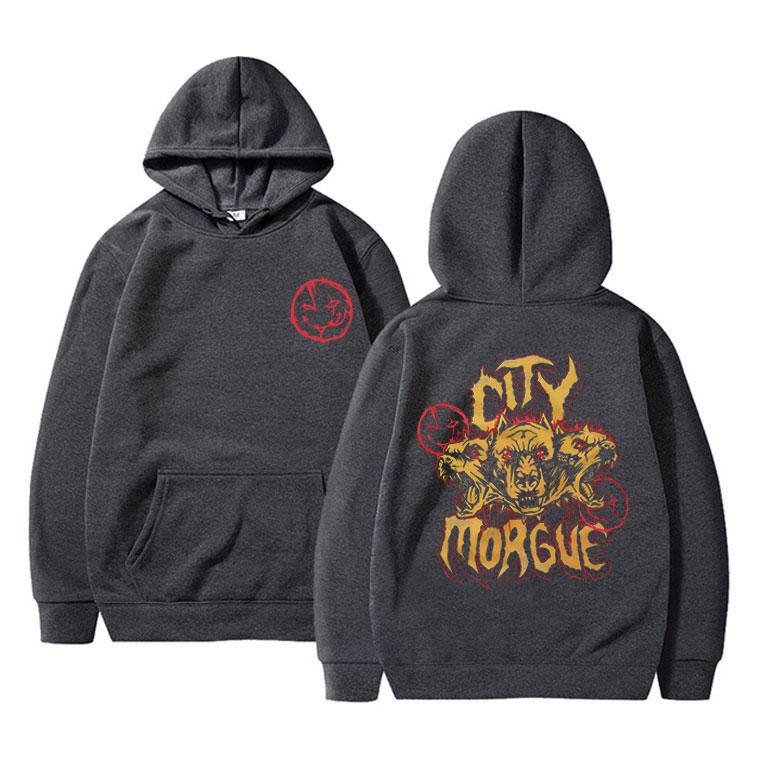 Rapper City Morgue Hip Hop Oversized Hoodie Herren Damen Mode Lässiges Sweatshirt Marken-Herren-Hoodies Männlich Beliebte Streetwear