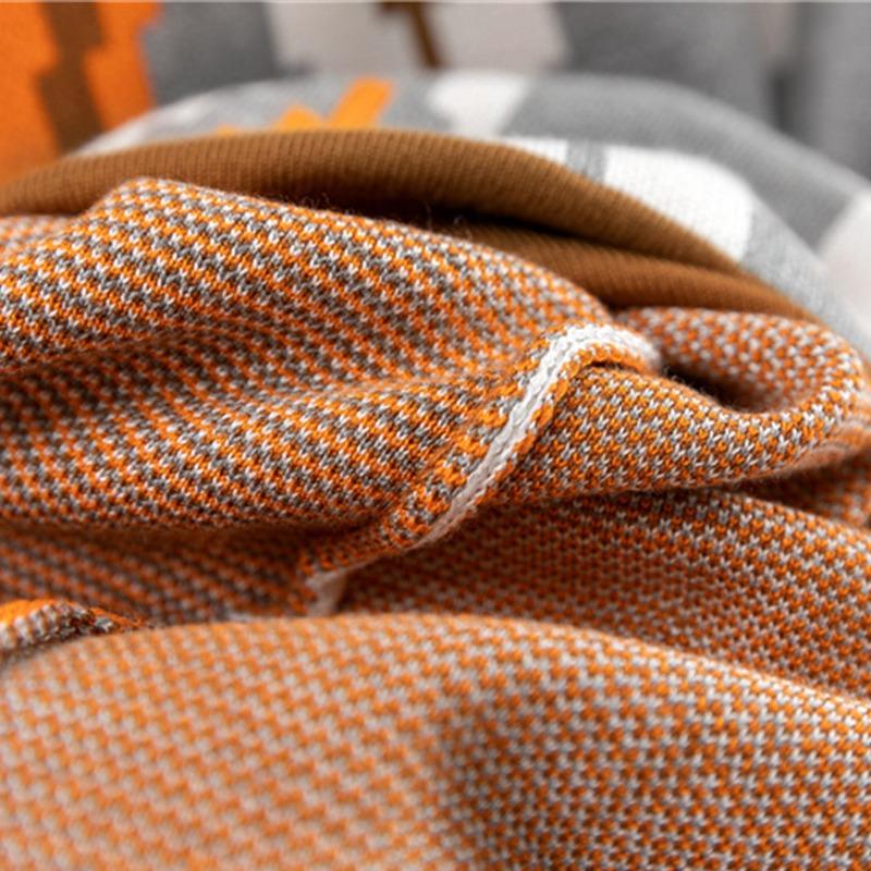 Causal Contrasting Color Knitted Trousers Suit Women Autumn Winter Loose Long Sleeve Sweater Wide Leg Pants Outfits Two Piece Set