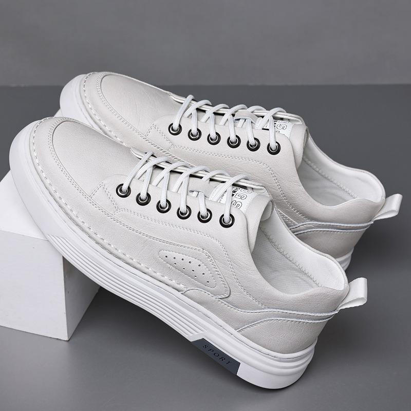 Herrenschuhe Business Casual Lederschuhe Herren Leder Weiche Sohle Trend Kleine Weiße Schuhe Mode Board Schuhe