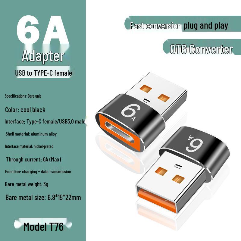 USB To Type-C Female Adapter: Fast Charging, Audio, Data, OTG Converter for Cars and Computers