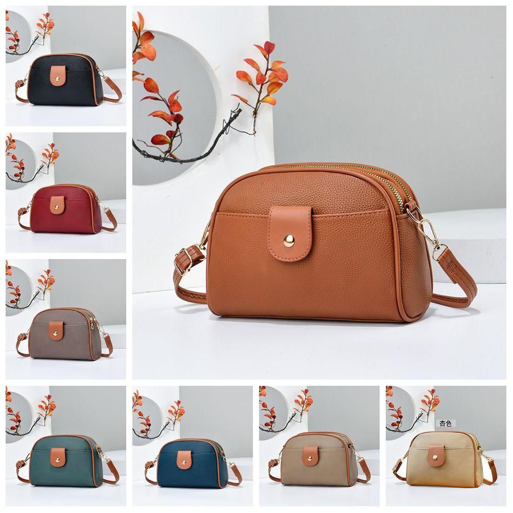 Solid Color Small Crossbody Bag Elegant Simple Square Bag Portable Niche Shoulder Bag  Travel