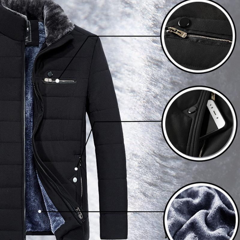 Cotton-padded Jacket Plus Velvet Thickened Dad's Business Cotton-padded Jacket