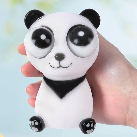 Panda Squish Toy Popping Eyes Girevole TPR Divertente Morbido Antistress Trucco Prop Animale adorabile