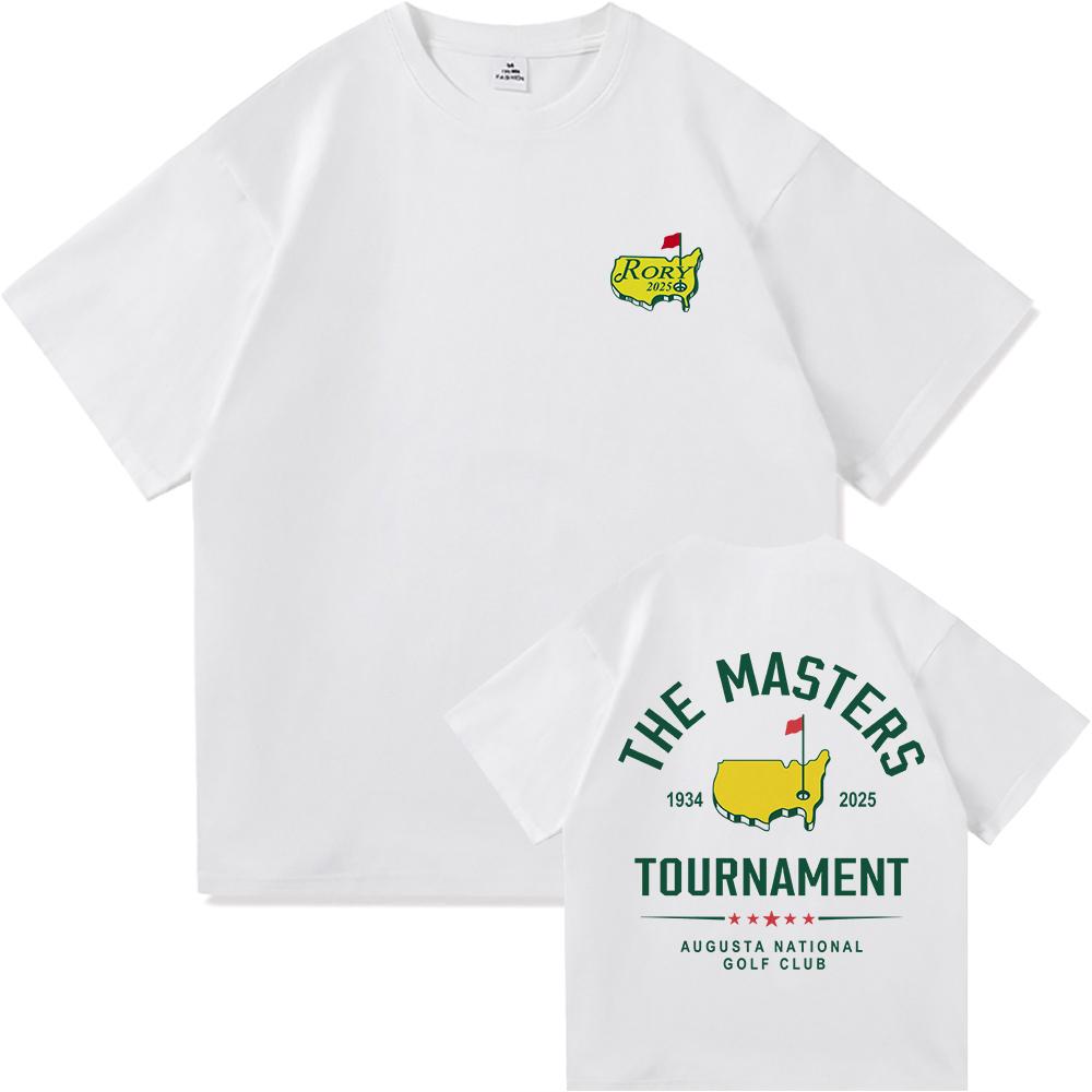 2025 Summer Rory Mcilroy Master Retro Mens Fashion and Leisure Retro Harajuku Highquality Loose Clothes Cotton Tshirt